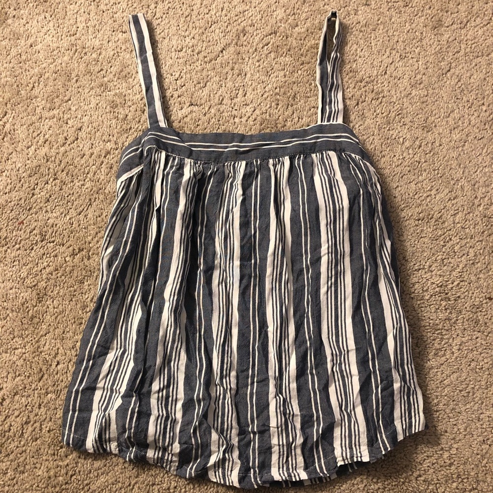 Striped Button Sides Tank Top